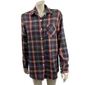 Adora Plaid Flannel Button Down Shirt